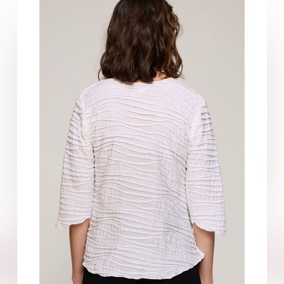 Carol Turner White Fiore Classic Shirttail Tunic Top Women’s Blouse size XSmall - Picture 5 of 12